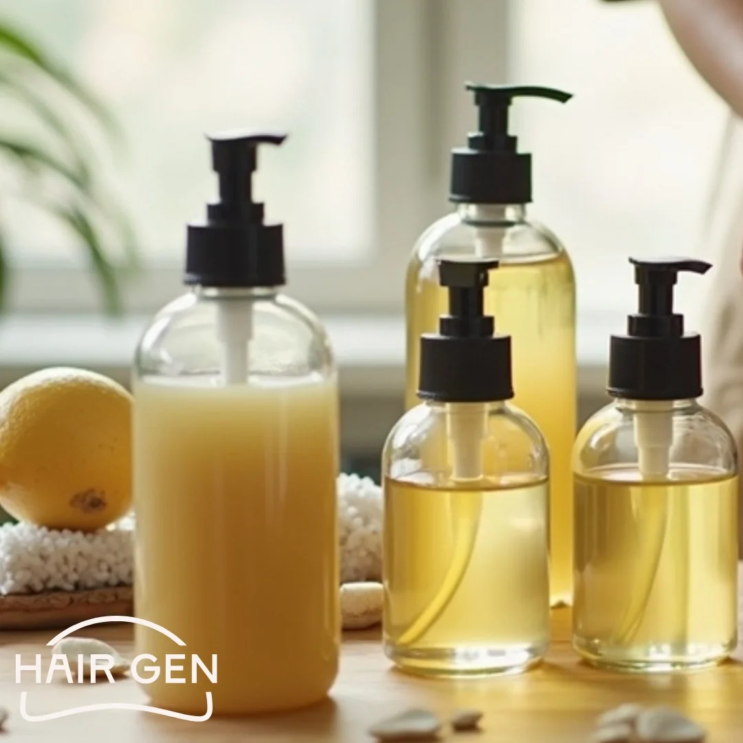Produits naturels en flacons.