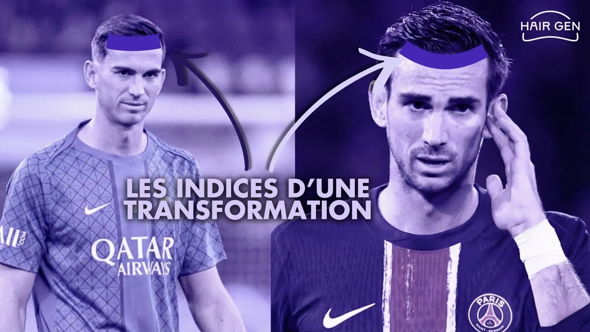 Photos de Fabián Ruiz sous le maillot du PSG avec des indicateurs graphiques soulignant la forme et la densité de sa nouvelle ligne frontale.