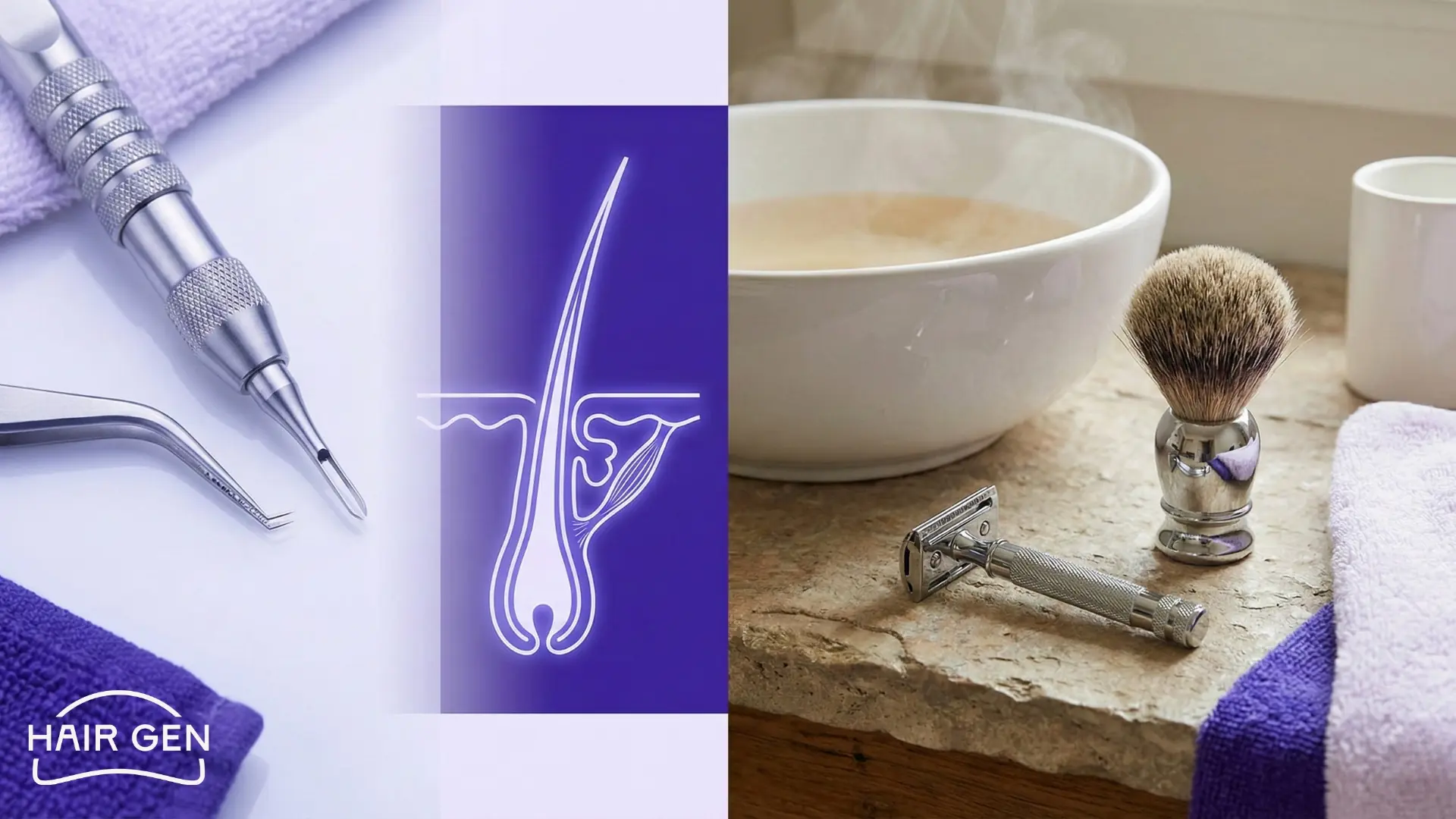 Outils chirurgicaux vs. rasage traditionnel