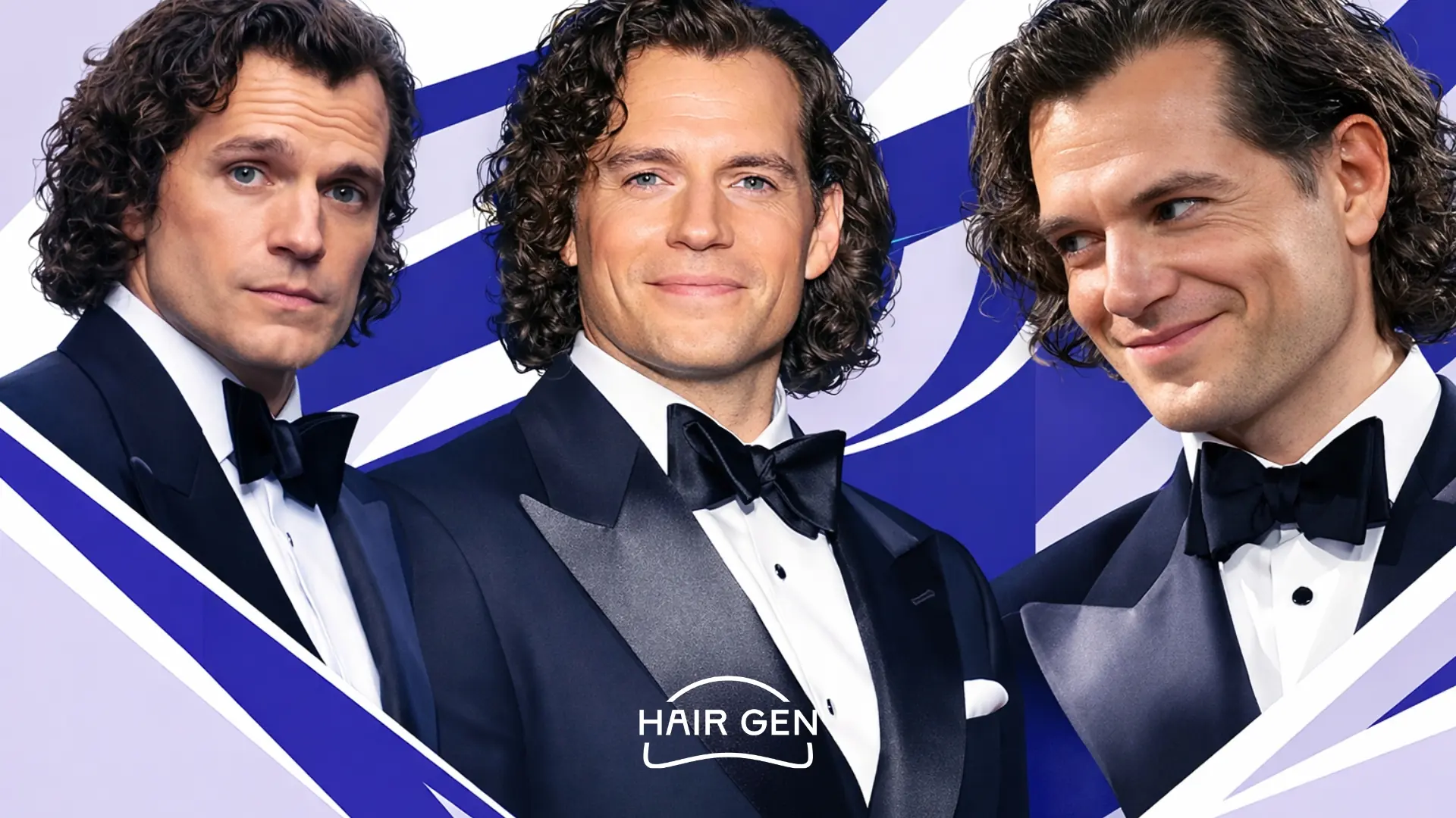 Henry Cavill avec des cheveux longs, bouclés et volumineux balayés sur le côté droit lors d'un festival de cinéma.