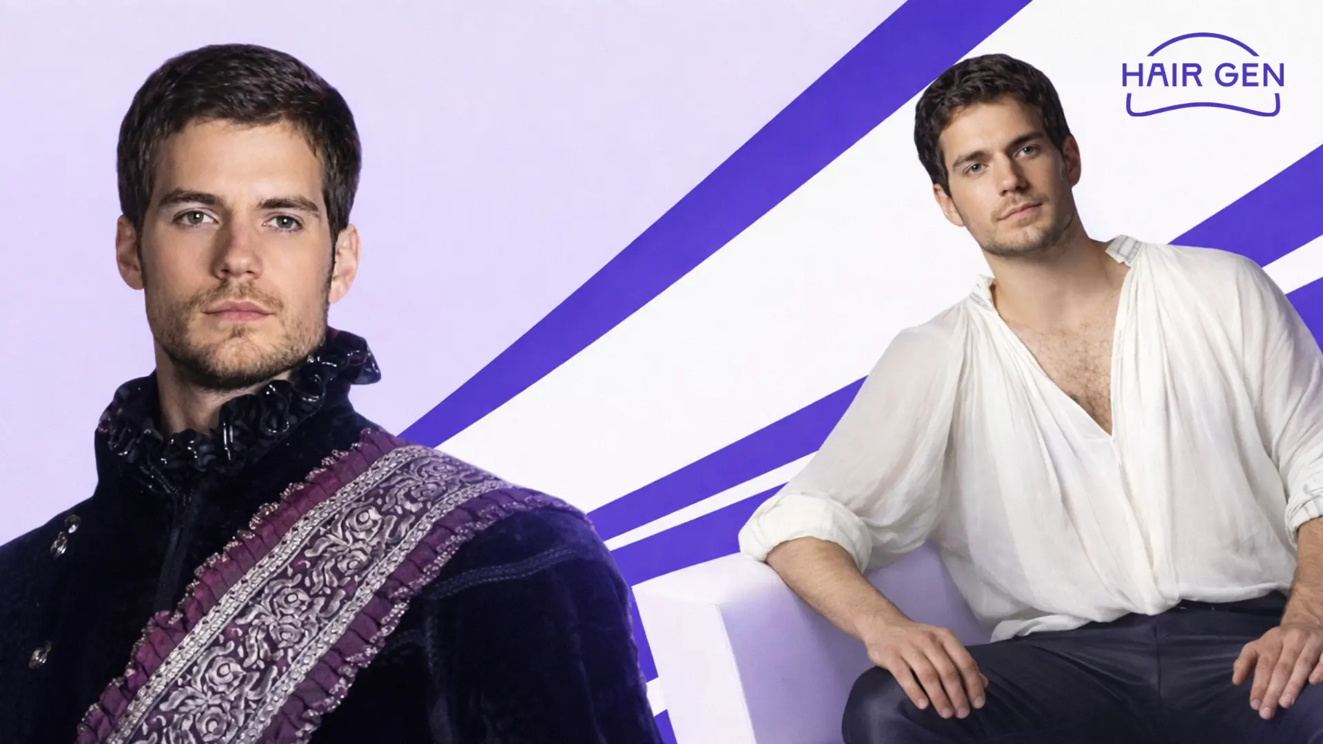 Gros plan sur le visage de Henry Cavill dans la série Les Tudors, affichant une chevelure juvénile extrêmement dense et une ligne droite.