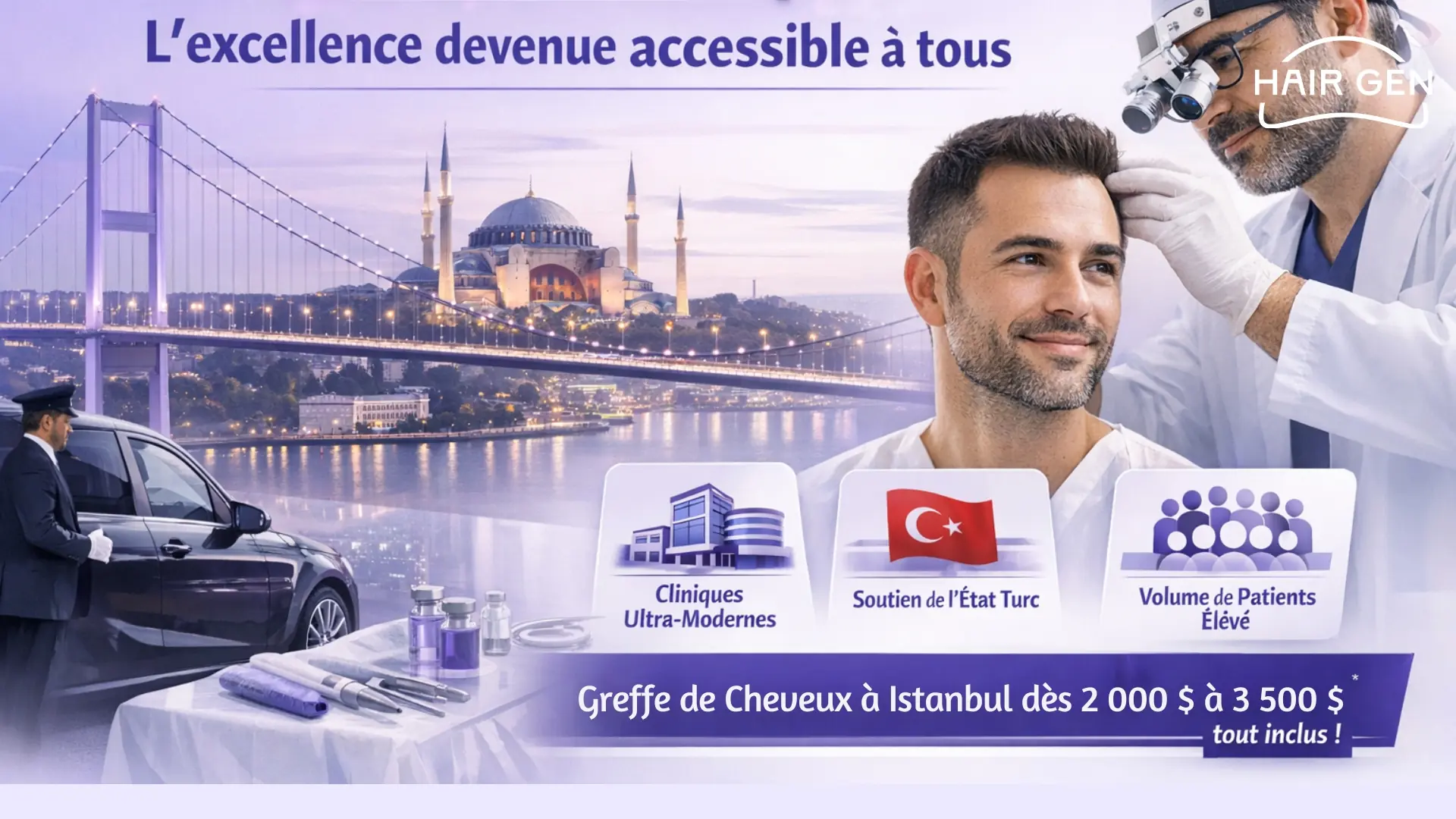 Greffe de cheveux en Turquie : tarifs et avantages des interventions tout inclus à Istanbul.