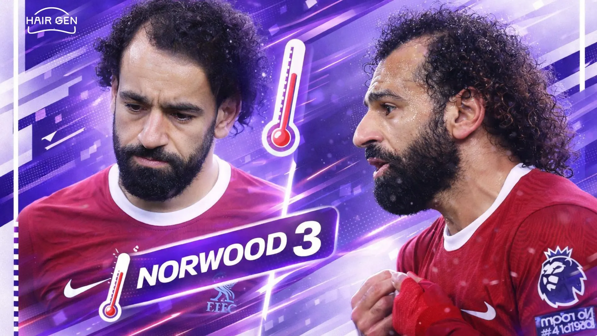 Gros plan sur la récession des golfes temporaux de Salah lors d'une célébration de but.