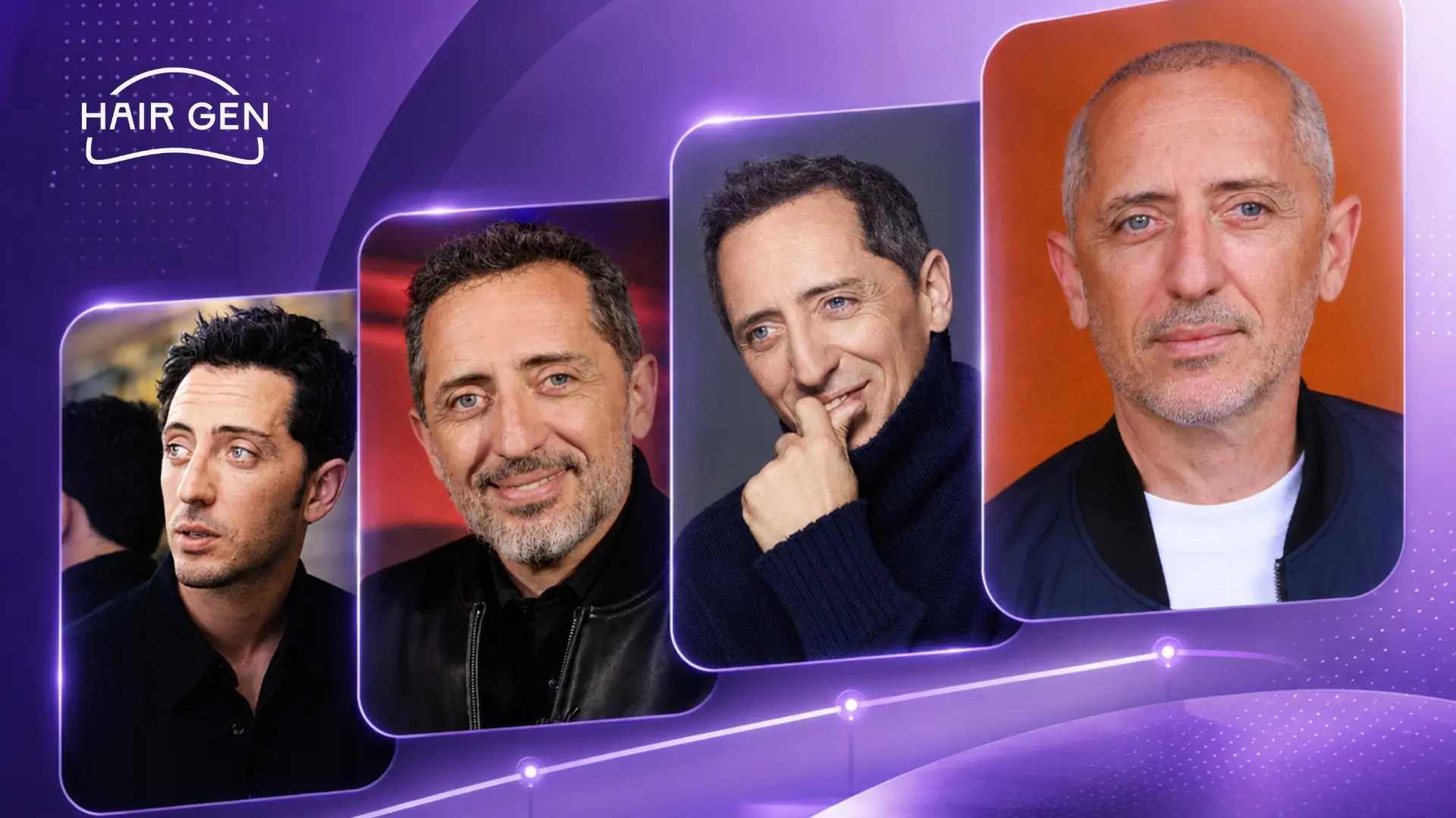 L'évolution capillaire de Gad Elmaleh au fil du temps.