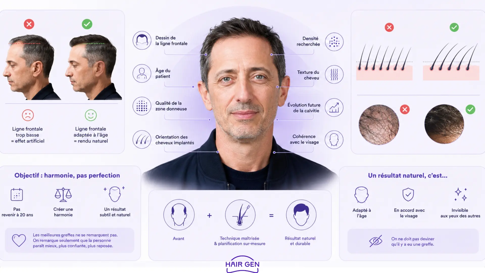 Greffe capillaire et résultat naturel