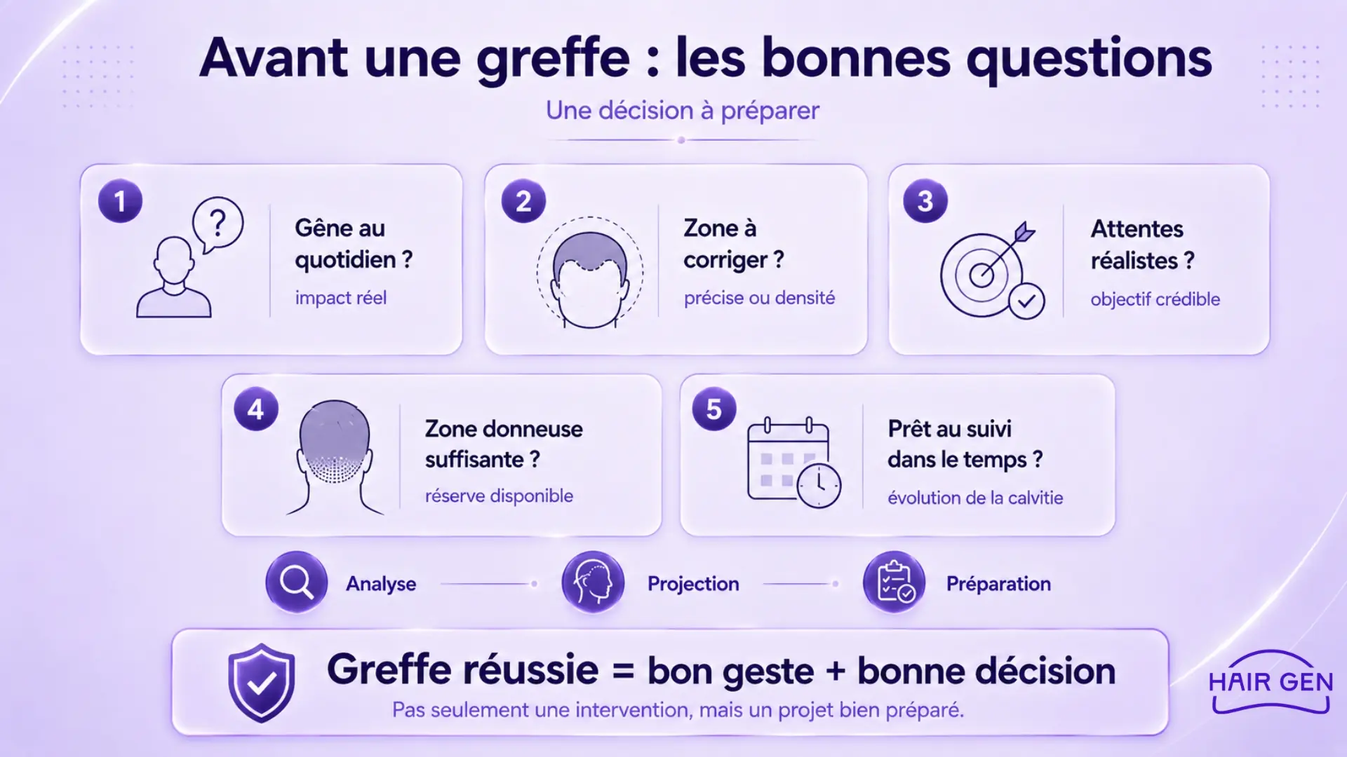 Les questions à se poser avant une greffe capillaire.