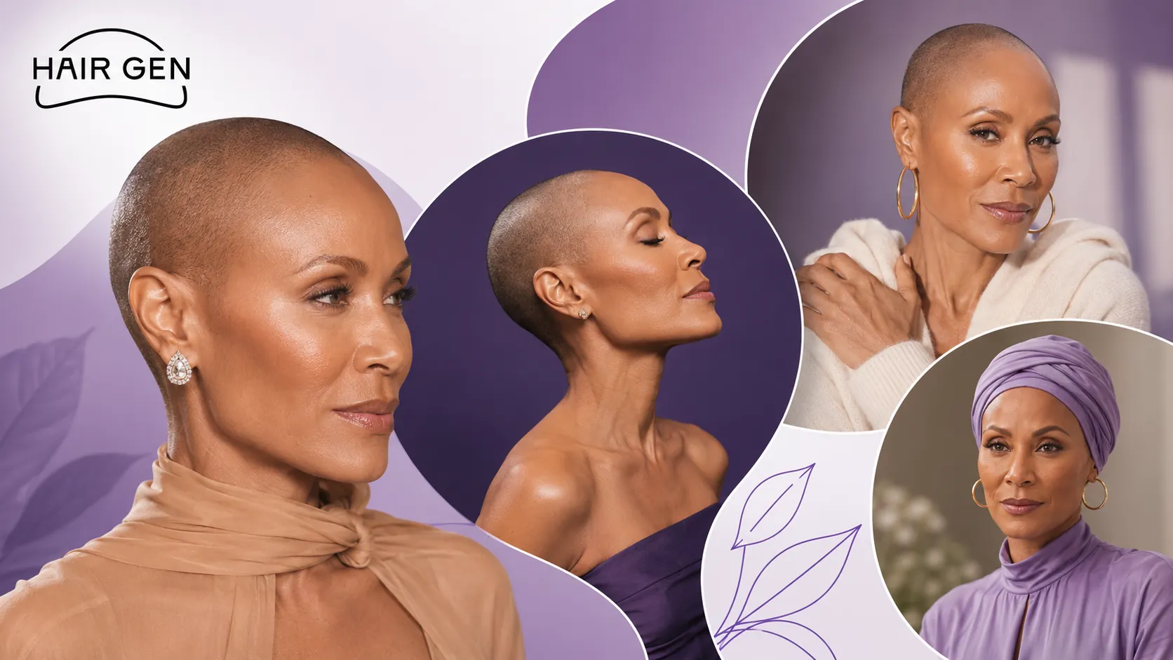 Diversité de photos de Jade Pinkett Smth soumis à la perte de cheveux et l’alopécie
