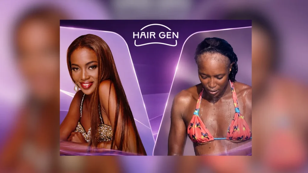 Naomi Campbell avec extensions et cheveux naturels