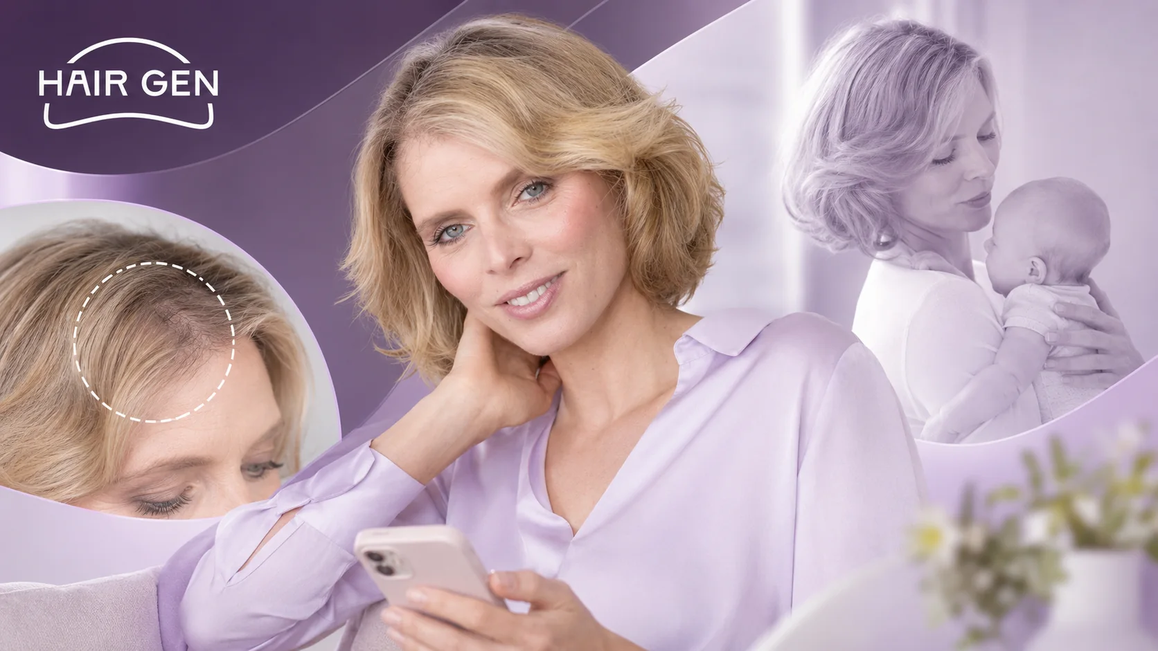 Illustration éditoriale de Sylvie Tellier évoquant sa chute de cheveux après son troisième accouchement